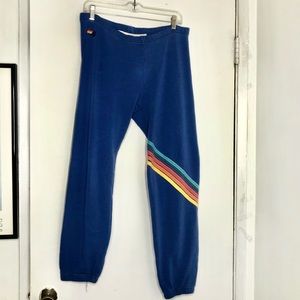 Aviator Nation • RAINBOW 🌈 5 Stripe Pant in Blue